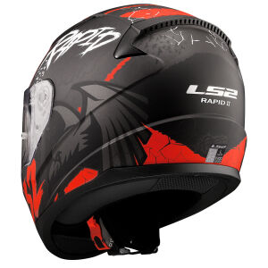 RAPID 2 RAVEN MAT SİYAH-BEYAZ-KIRMIZI KASK