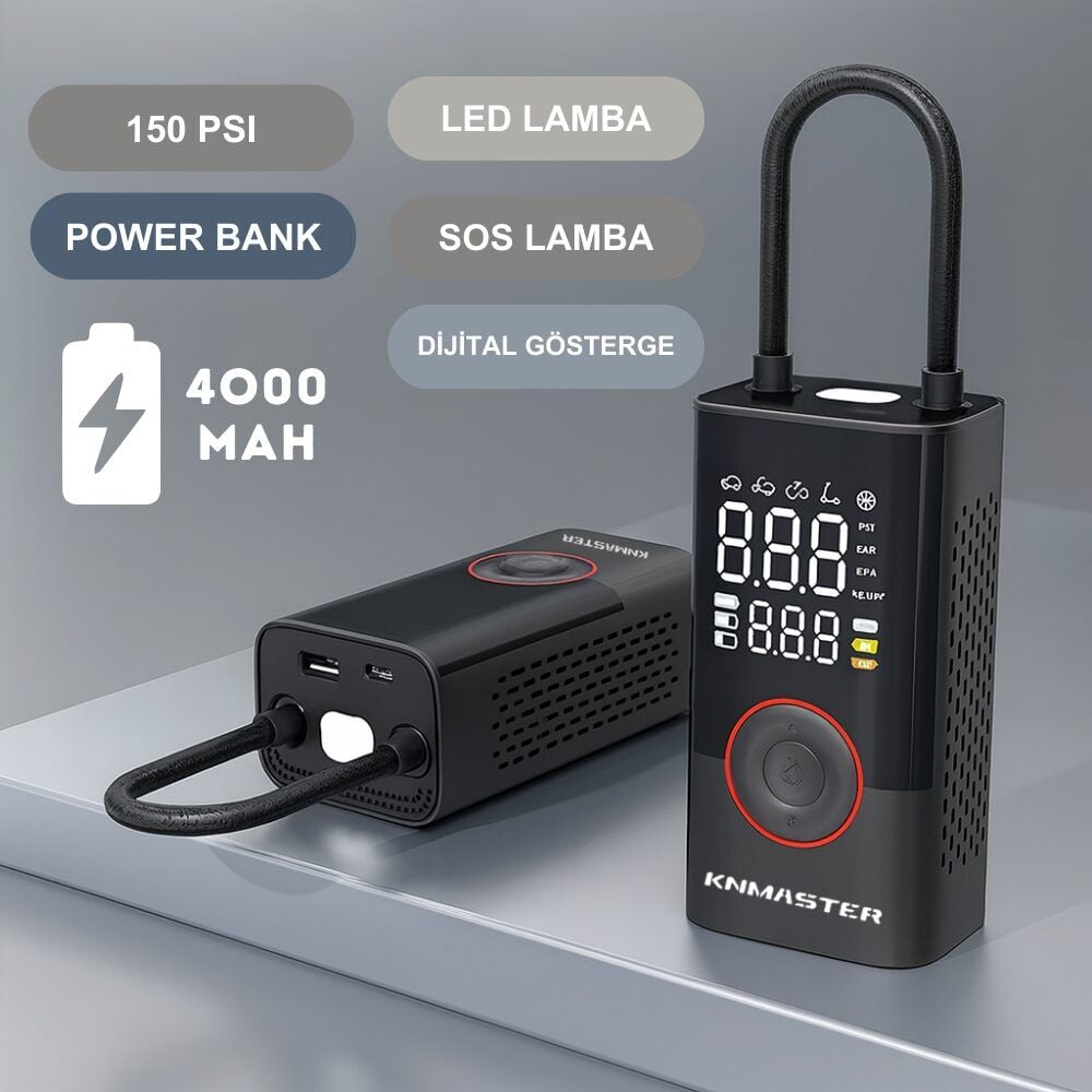 HAVA POMPASI LP200 – 150 PSI DİJİTAL GÖSTERGELİ ŞARJLI