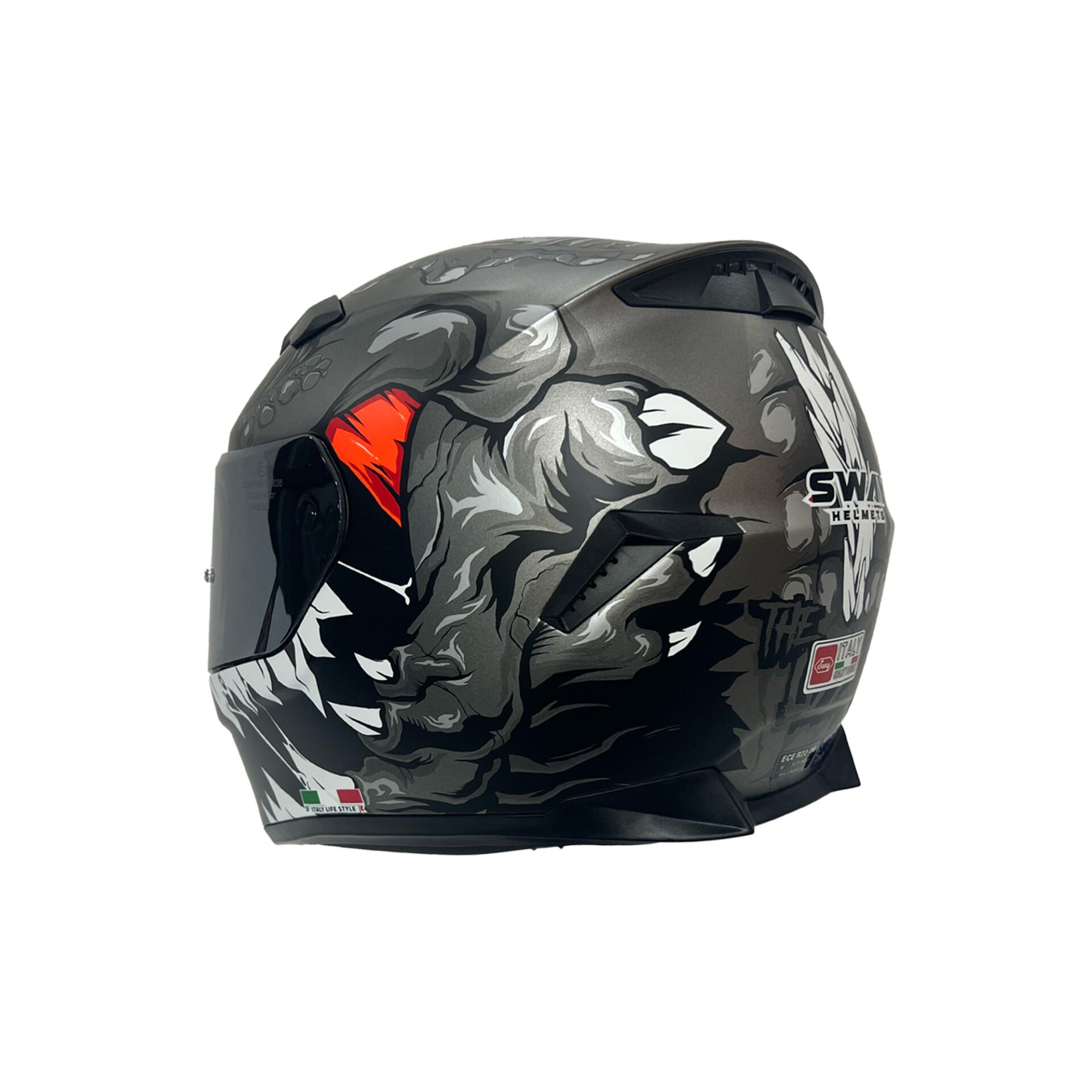 SW 820 MONSTER GREY RED WHİTE KASK