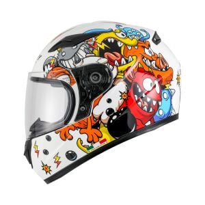 SW 815K MONSTER WHITE YELLOW ORANGE ÇOCUK KASK