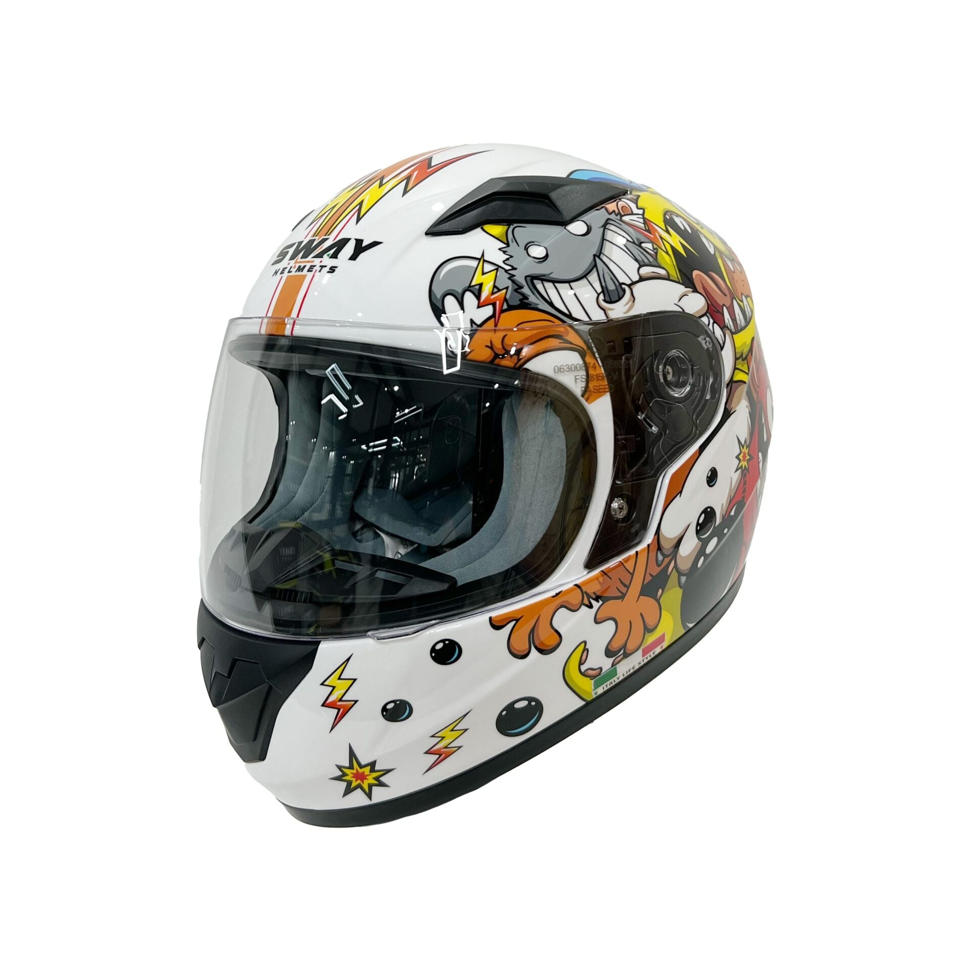 SW 815K MONSTER WHITE YELLOW ORANGE ÇOCUK KASK