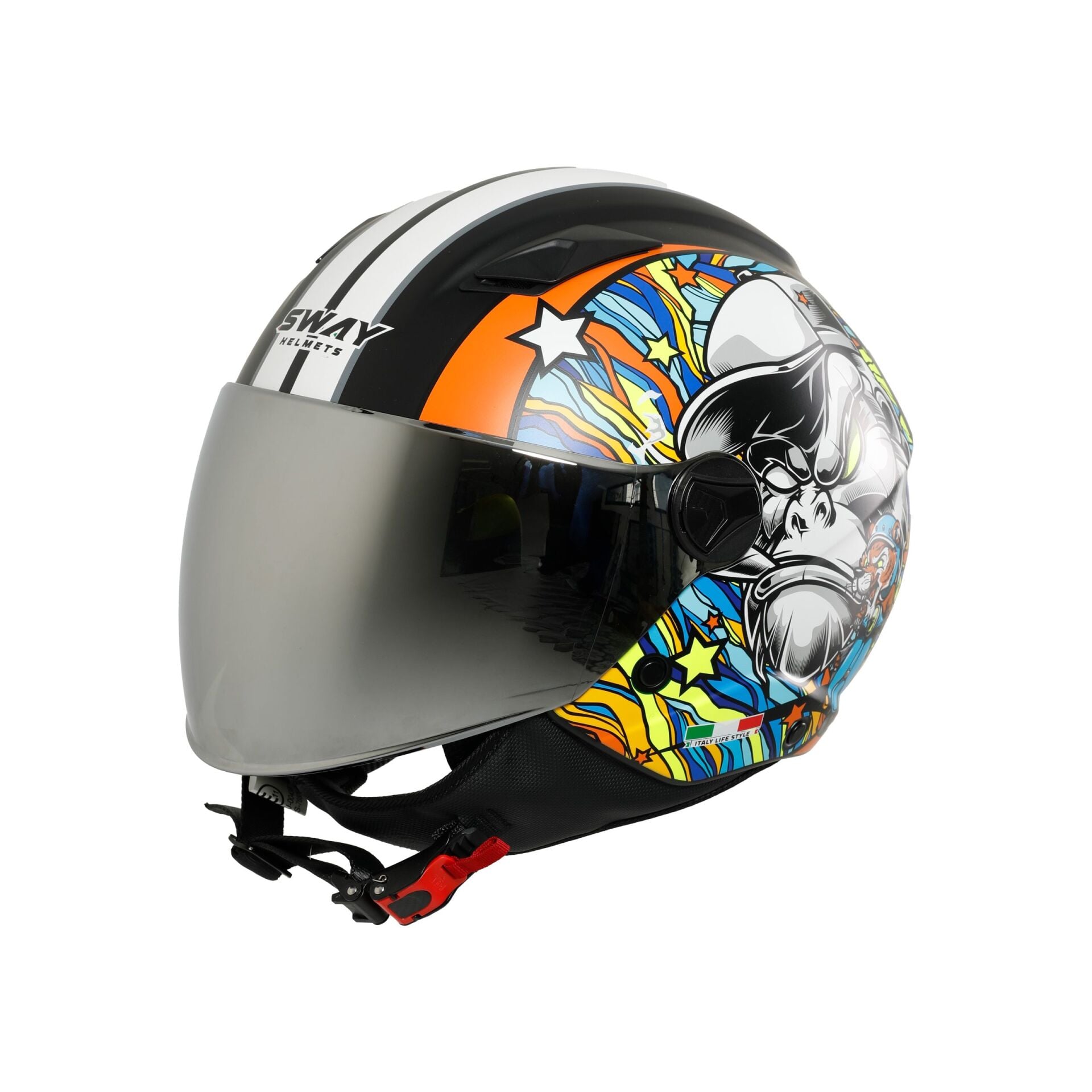 SW 765 KONG SİYAH BEYAZ KASK