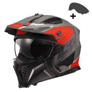 DRIFTER DEVOR MAT GRİ TITANYUM KIRMIZI KASK