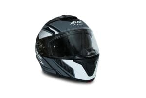 AUK01_02 GRİ BEYAZ SİYAH KASK