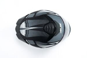AUK01_02 GRİ BEYAZ SİYAH KASK