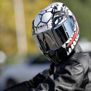 SW 820 BEAST WHİTE BLUE RED KASK