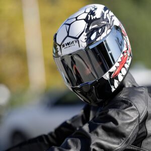 SW 820 BEAST WHİTE BLUE RED KASK