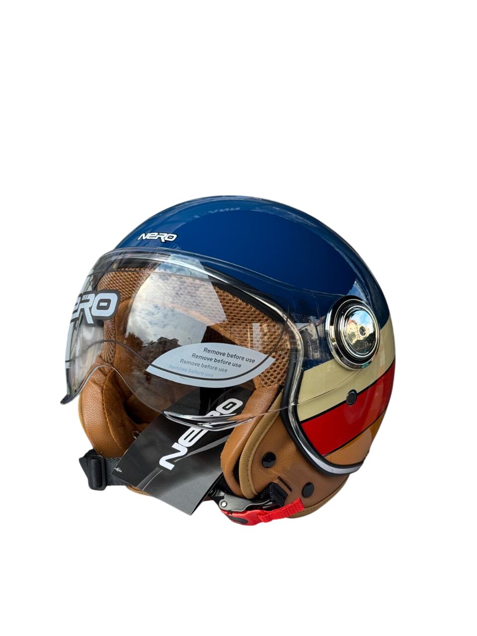 TK 06 VESPA LACİVERT KREM KASK