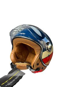 TK 06 VESPA LACİVERT KREM KASK