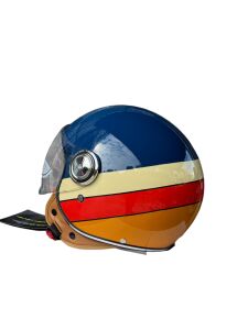 TK 06 VESPA LACİVERT KREM KASK