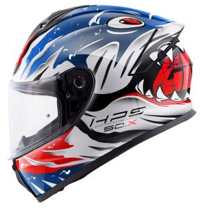 50.X SHARKBITE MAT SİYAH BEYAZ KIRMIZI KASK