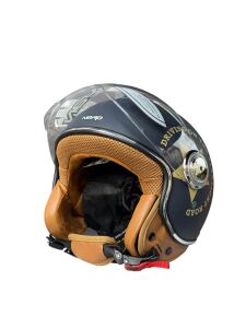 TK 06 VESPA GRİ YILDIZLI KASK