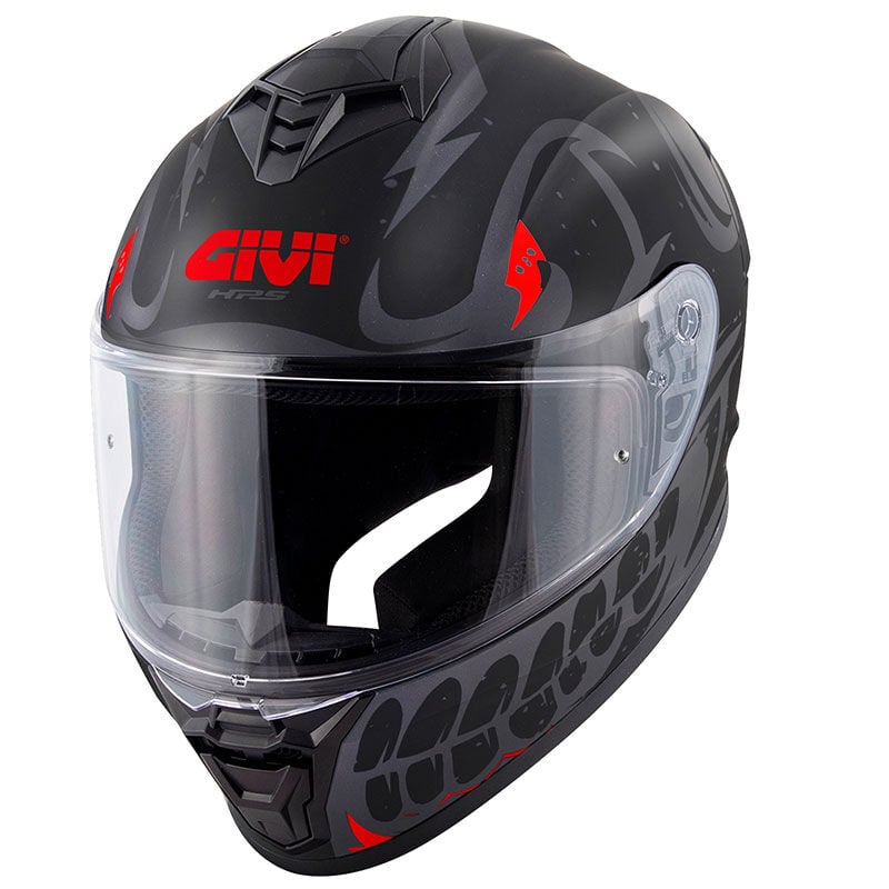 50.X BONES MAT SİYAH KIRMIZI KASK
