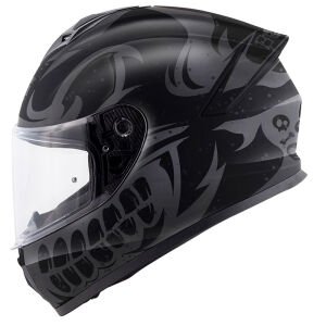 50.X BONES MAT SİYAH GRİ KASK