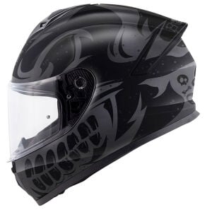 50.X BONES MAT SİYAH GRİ KASK