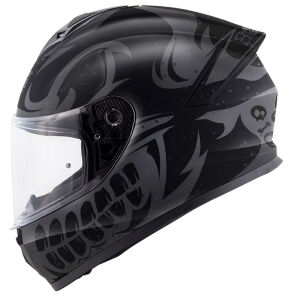 50.X BONES MAT SİYAH GRİ KASK