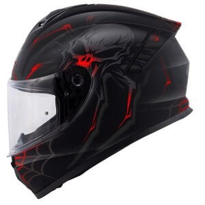 50.X ARACHNO MAT SİYAH GRİ KIRMIZI KASK