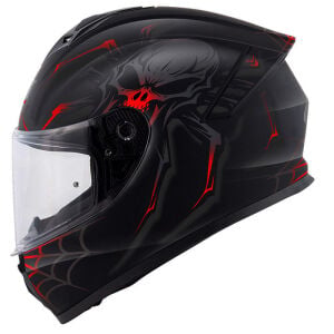 50.X ARACHNO MAT SİYAH GRİ KIRMIZI KASK