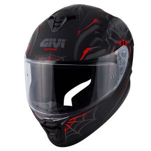 50.X ARACHNO MAT SİYAH GRİ KIRMIZI KASK