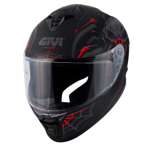 50.X ARACHNO MAT SİYAH GRİ KIRMIZI KASK