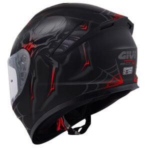 50.X ARACHNO MAT SİYAH GRİ KIRMIZI KASK