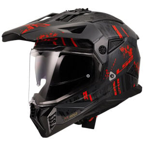 PIONEER 2 CRAZY MAT SİYAH GRİ KIRMIZI KASK