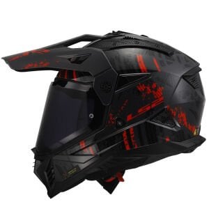 PIONEER 2 CRAZY MAT SİYAH GRİ KIRMIZI KASK