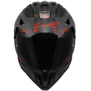 PIONEER 2 CRAZY MAT SİYAH GRİ KIRMIZI KASK