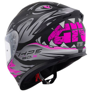 50.X SHARKBITE MAT SİYAH GRİ PEMBE KASK
