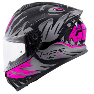 50.X SHARKBITE MAT SİYAH GRİ PEMBE KASK