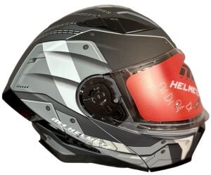 KT 928 MAT SİYAH STİCKER3 GREY KASK