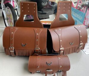 Deri Çanta Yan Set Kahverengi