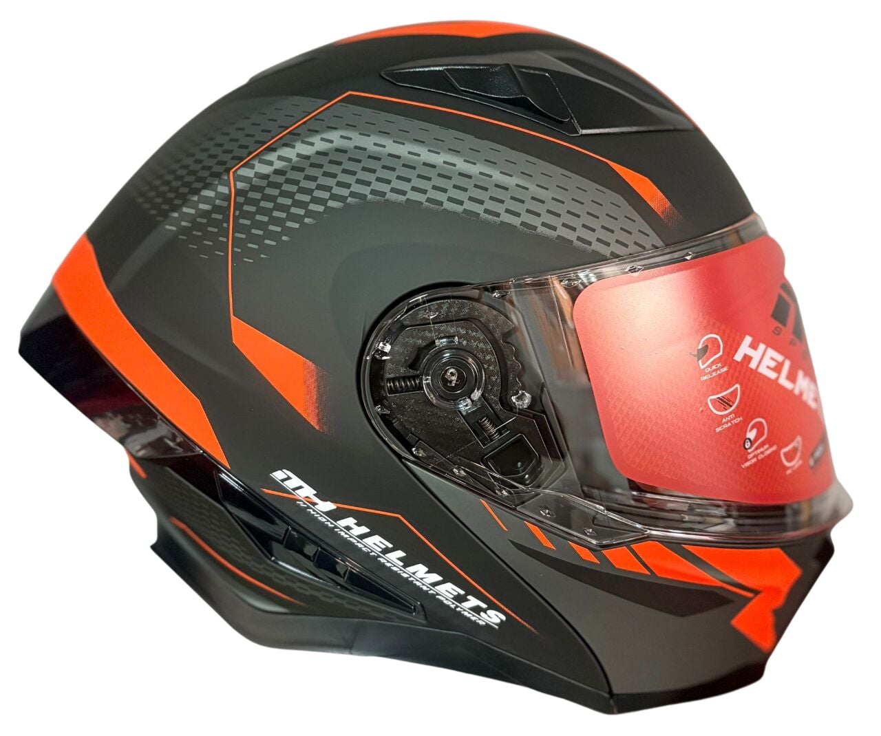 KT 928 MAT SİYAH STİCKER3 FLUO ORANGE KASK