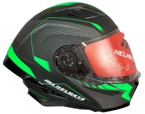 KT 928 MAT SİYAH STİCKER3 FLUO GREEN KASK