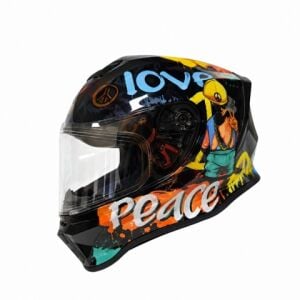 V-511 PEACE DUCK SİYAH SARI KAPALI ÇOCUK KASK