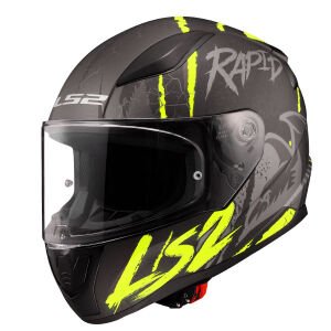 RAPID 2 RAVEN MAT SİYAH-GRİ-NEON SARI KASK
