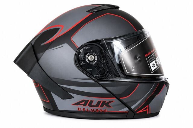 AUK01_12 ANTRASİT GRİ KIRMIZI SİYAH KASK