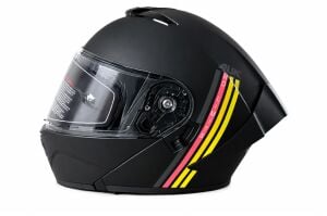 AUK01_14 ÇİZGİLİ MAT SİYAH  KASK